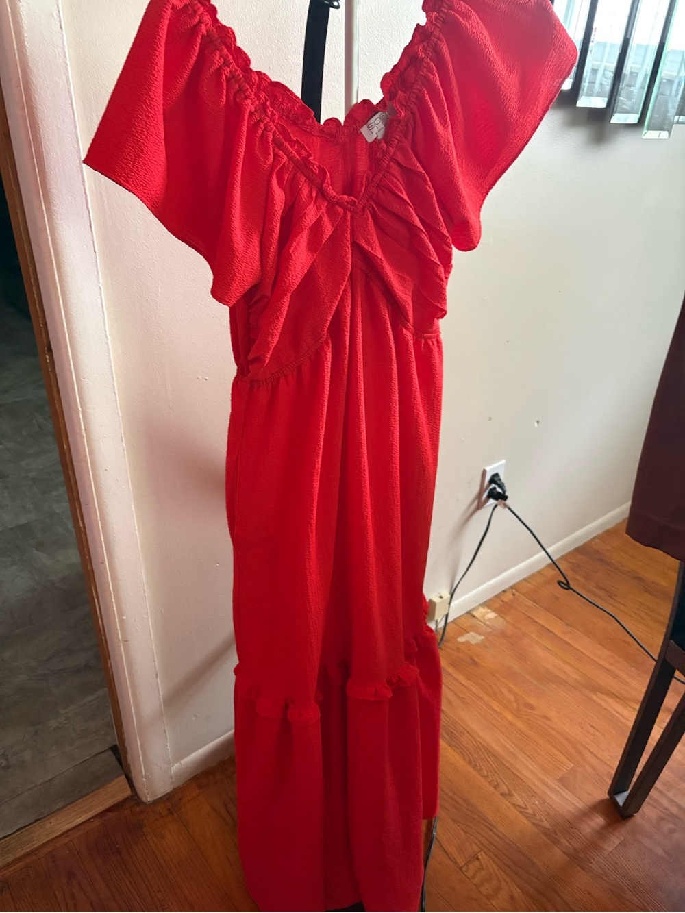 Red Ruffled Dress - Picture 6 of 6